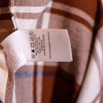 Essentiel Antwerp Abetty Robe Check Plaid Print Pattern Brown White Midi Dress Photo 2