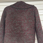 Ellen Tracy Cowl Neck Wool Blend Cardigan Sweater – Size Small – Burgundy & Char Photo 6