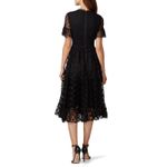 Saloni Andie Black Polka Dot Mesh Short Sleeve Cocktail Midi Dress Size 6 Photo 2