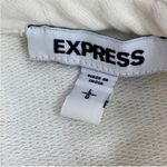 EXPRESS  Lace Front Ruffle Trim Sweatshirt Sweater Ivory Large Victorian Country‎ Photo 9