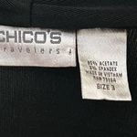 Chico's ‎ Travelers Blouse Long Tunic Size 3 Black 3/4 Sleeve Acetate Stretch Photo 3
