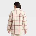 Universal Threads Universal Thread Womens Oversized Windowpane Plaid Shacket Jacket Beige/Brown L Photo 1