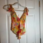 Jaded London New  Frilled Asymmetric Top in Yellow Floral Photo 3