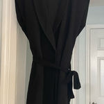 Emma & Michele  Black Sleeveless romper tie waist size large shoulder padding Photo 0