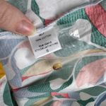 Aura Button Up Blouse Sz Small Colorful Leaf Print Short Sleeve Beachy Tropical Photo 4