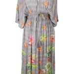 World Market Kaftan Dress Size S/M Colorful Floral V Photo 1