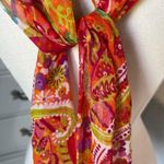 Scarf Colorful Hippie Lightweight Floral Orange Pink Hair Tie Wrap Photo 1