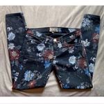 Current/Elliott  Black Floral Skinny Stiletto Ankle Jeans Low Rise Size 24 XS Photo 4