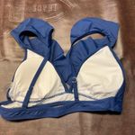 Cupshe New Bikini Womens Medium Navy Plunge Bikini Top Striped Bottom Flaw Photo 12