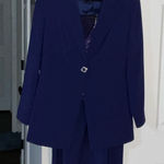 Elegant Long Sleeve Blue Dress Suit Purple Size 12 Photo 0