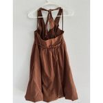 Vintage Dress Womens Size 2 Brown Halter Babydoll Bubble Hem Y2K Boho Hoco Party Photo 1