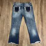 Vigoss Size 30 Jeans Kendra Boot Cut Off Cropped Classic Fit Embroiderd Pocket Photo 2