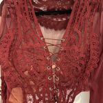 Forever 21 Lace Up Mesh Long Sleeve Photo 2