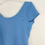 American Eagle NWOT Criss Cross Back Bodysuit Cap Sleeves Blue Size Medium M NEW Photo 2