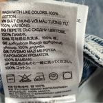 H&M denim jean shorts size 4 loose straight high waist distressed frayed hem Photo 5