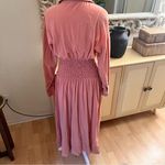 Free People  Monika‎ Peach Shirt Midi Drop Waist Dress Size Small Photo 4