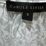 carole little linen blend sage green and white print top size small Photo 3