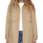 ZARA  Woman Beige Quilted Water-Repellent Puffer Overshirt Jacket Size Large Photo 0