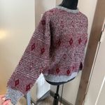 Vintage Cambio Italia Wool Blend Red Grey‎ Geometric Crewneck Sweater Knit L Size L Photo 1