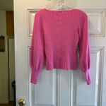 Bar III Size Medium Women's Ribbed Knit Long Sleeve Square Neck Sweater Pink White Photo 2