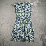 Lands' End  Dress Blue Yellow Fish Print Tank Sleeveless Casual Summer Size Small Photo 2