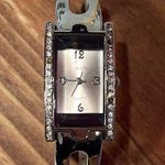 VINTAGE JOHN WEITZ Women's Rhinestone Silver Tone Quartz Watch With Cuff… Photo 0