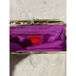 Hobo Wallet Womens Size Geometric Circle Pattern Black Gold Clasp Modern Chic Photo 6