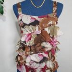 EXPRESS Design Studio Silk Floral Ruffle Camisole Top Photo 0