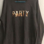 Torrid 272. Black Party Sweatshirt with Gold Sequin Letters size 0 (large) Photo 0
