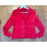Talbots  100% merino wool red sweater blazer size small petite Photo 2