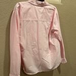 Beach Lunch Lounge Pink Striped Button-Up Long Sleeve Shirt Photo 5