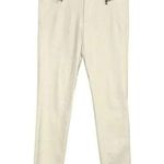 ZARA  Mid Rise Ankle Zip Pocket Detail Stretch Skinny Legging Pants S White #3249 Photo 13