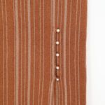 LPA Revolve Vance Midi Knit Skirt Metallic Stripe Bronze Gold Pearl Size S Photo 2