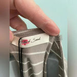 Mustard Seed NWT  side tie knot grey and white striped sleeveless top Bin11‎ Photo 2