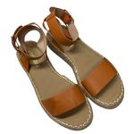 Olivia Miller Beach Open Toe Slingback Espadrille Wedge Sandals Cognac Size 10 Photo 4