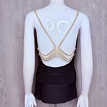 Cache Vintage  sleeveless black rhinestone detail strap and back design sz medium Photo 10