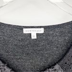 Downeast Love Lace Accent Ribbed Long Sleeve Top XL Grey Photo 4