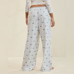 Aerie  pull on pj lounge wide leg trouser cotton stripe bow pants XL tall Photo 12