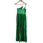 AMUR Khari Asymmetric One Shoulder Pleated Slit Cocktail Gown Snow Pea Green 6 Photo 8