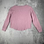 Gap  Shirt Waffle Knit Long Sleeve Top Cropped‎ Casual Everyday Wear Pink Small Photo 1
