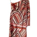 Shoshanna  Silk Stripe One Shoulder Dress size 8 Brown Pink Cream Photo 0