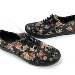 Vans  Black Low Top Rose Pattern Lace Up Sneakers Photo 1