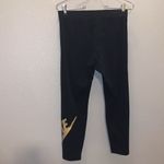 Nike  Black Blue Orange logo Cropped Capri Athletic Gym Workout Leggings Photo 3