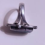 Navajo Southwestern Large Oval Turquoise Braided Tear Drop Ring size 7 Silver Photo 5