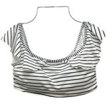Vince Camuto  Bikini Set White & Black Stripes Ruffled Off Shoulder Size Small Photo 4