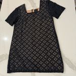 Anna Sui  x Anthropologie Lace Overlay Illusion Shift Dress Women’s 4 Black/Nude Photo 1