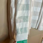 Calvin Klein  Sheer Striped Cropped White Cardigan Top Photo 2