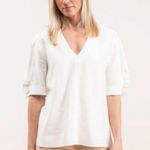 Tibi  viscose twill V Neck top Sz 8 Classic Minimalist Quite Luxury Photo 1