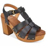White Mountain  Footbeds Aldridge Dress Sandals Black Wood Platform Boho 8 Photo 11