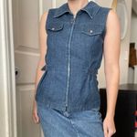 American Vintage Vintage Denim Sleeveless Denim Zip Up Vest Size Medium Front Pockets Waist Coat Photo 2